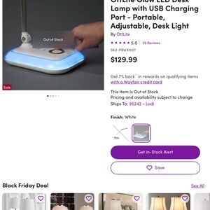 Desk light changes color with a night light. New.